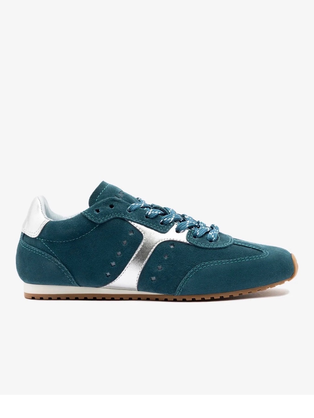 Larroude Stella Sneaker Teal Suede